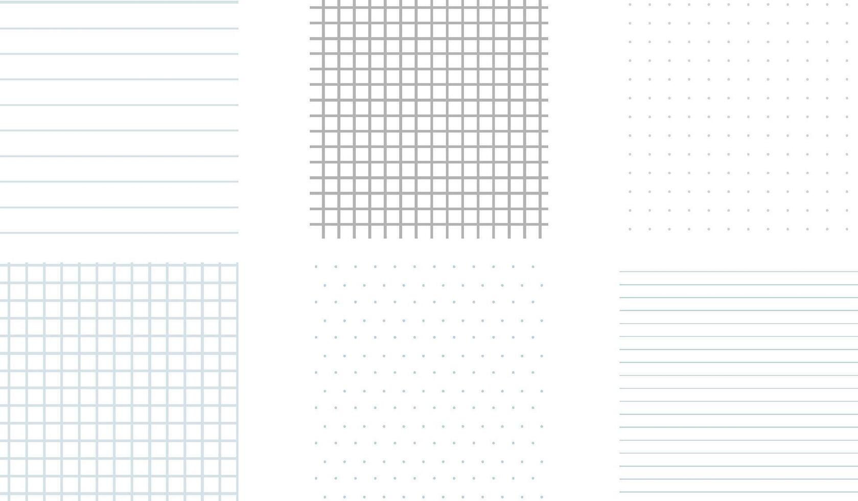 Grid empty background, square, line dot graph paper, school math sheet, grid paper sheet. Memo list, bullet journal list blank, architectural graph vector