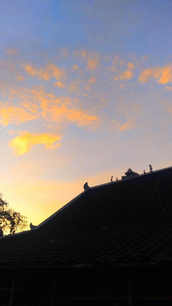 sunset with beautiful sky color degradation photo