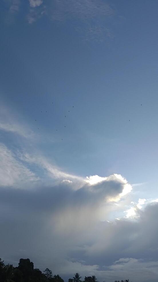 beautiful clouds are in the sky photo