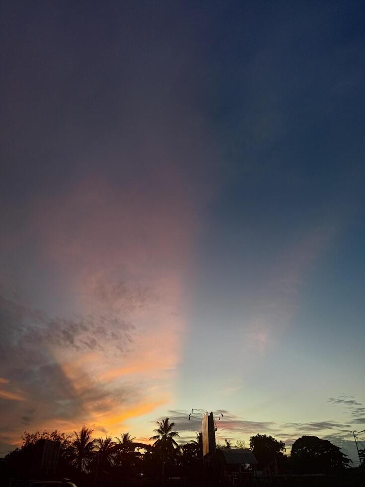 sunset with a beautiful sky photo
