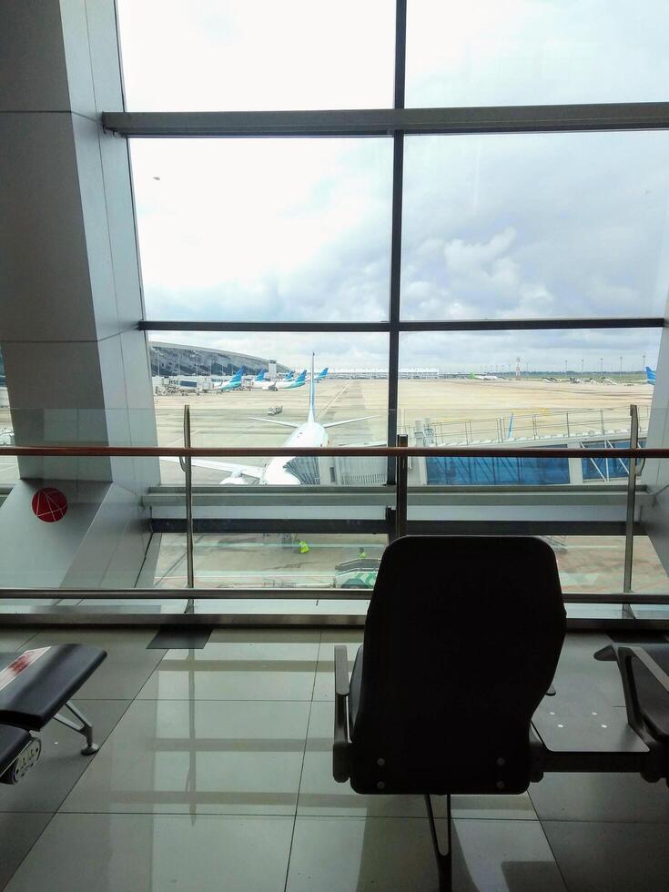 airplanes and an operating airport photo