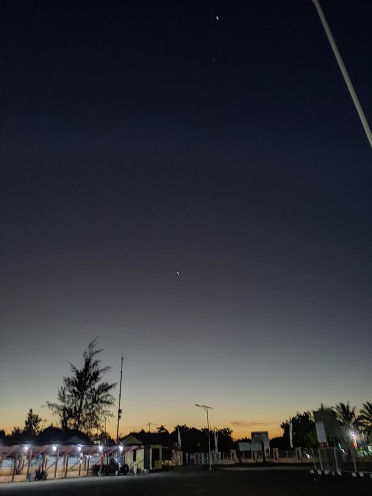 sunset with beautiful sky color degradation photo