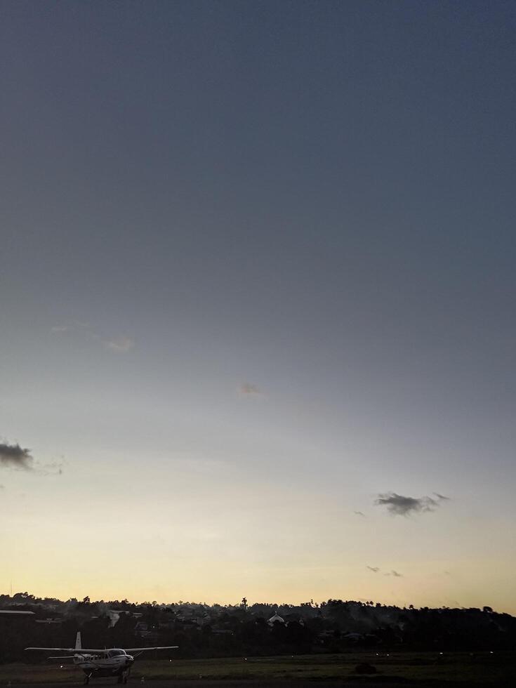 sunset with beautiful sky color degradation photo