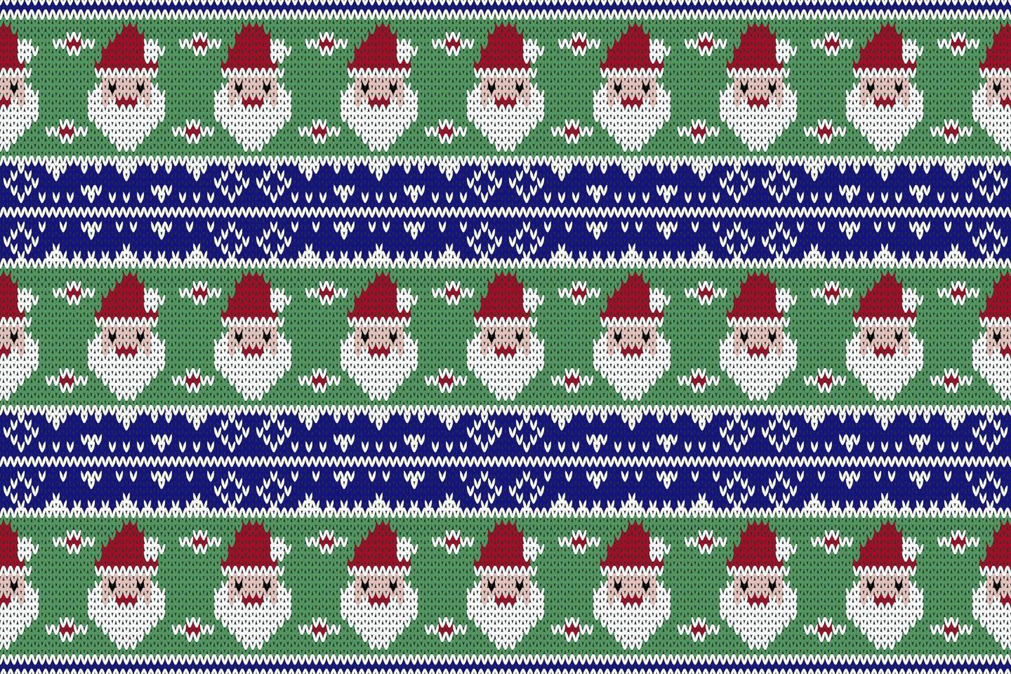 Knitting christmas seamless pattern geometric, santa, flower ornament. Fabric Seamless pattern. illustration. Ikat ethnic oriental embroidery,Aztec style,baroque.design for texture,clothing vector