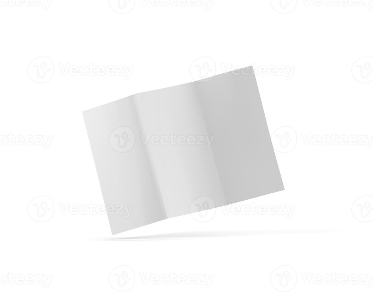 Elegant Trifold Paper Brochure Flying with Sleek Design for Dynamic Visual Communication photo