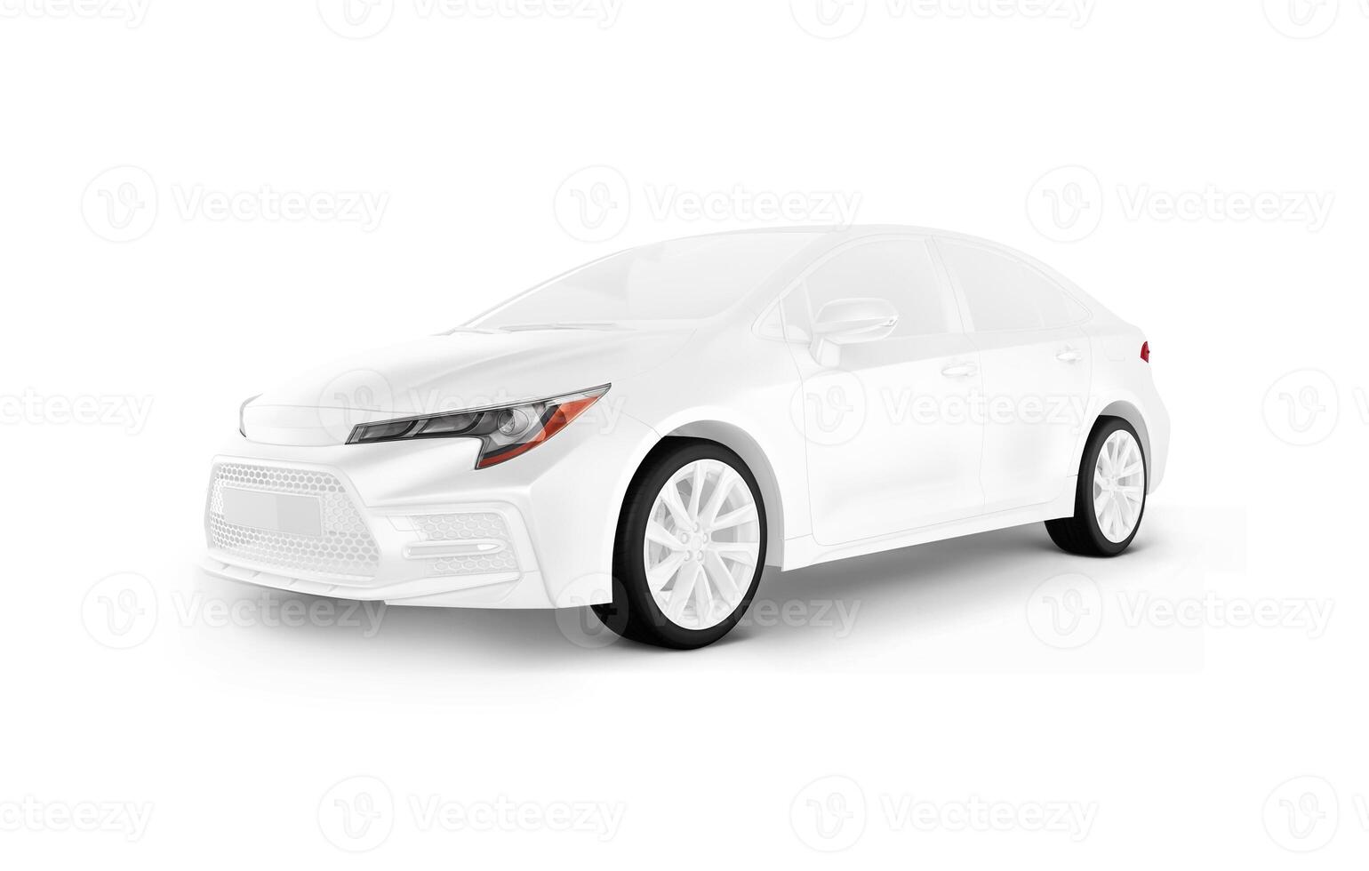 A white car on a white background photo