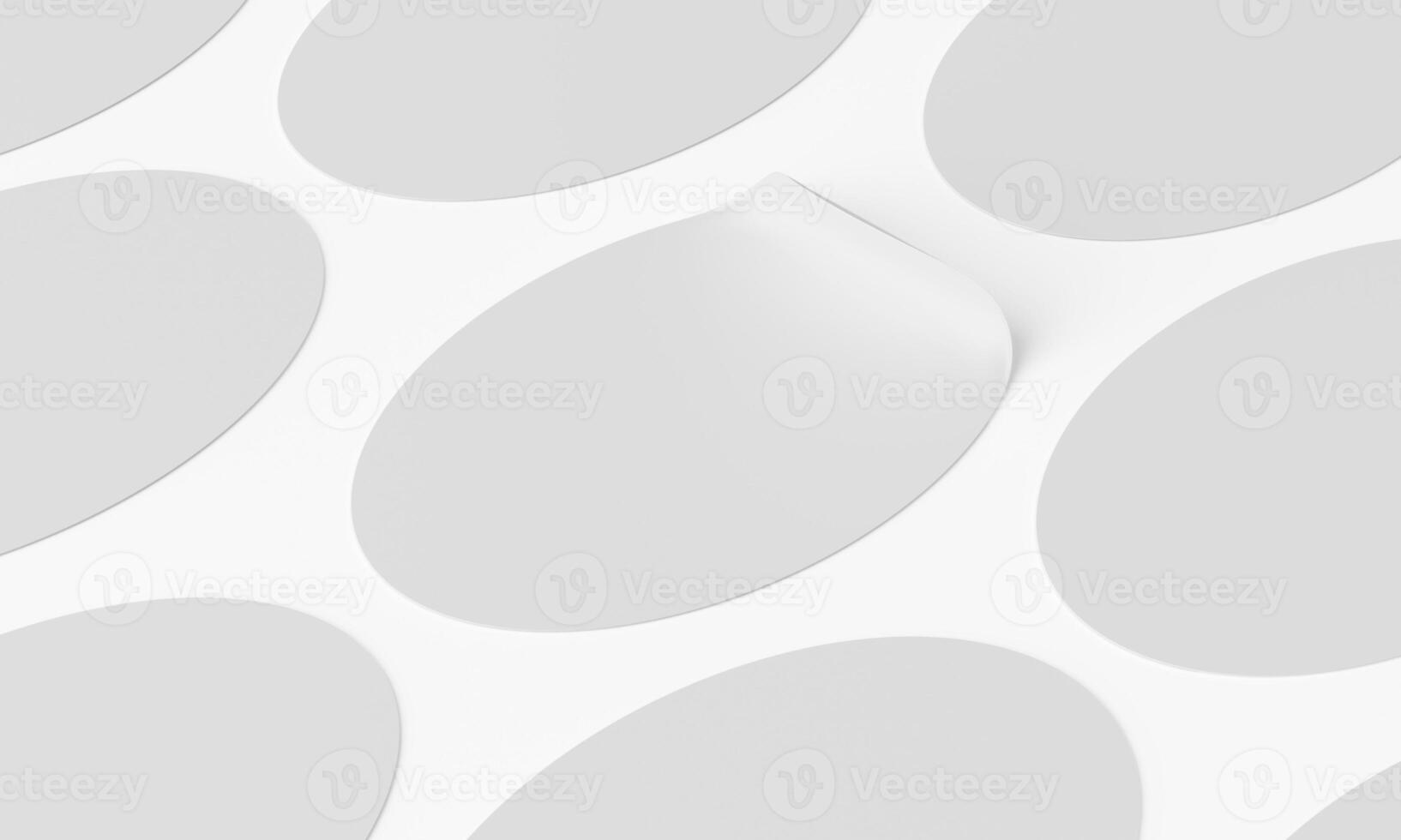 Blank White Oval Sticker with Smooth Surface and Adhesive Backing for Customization photo