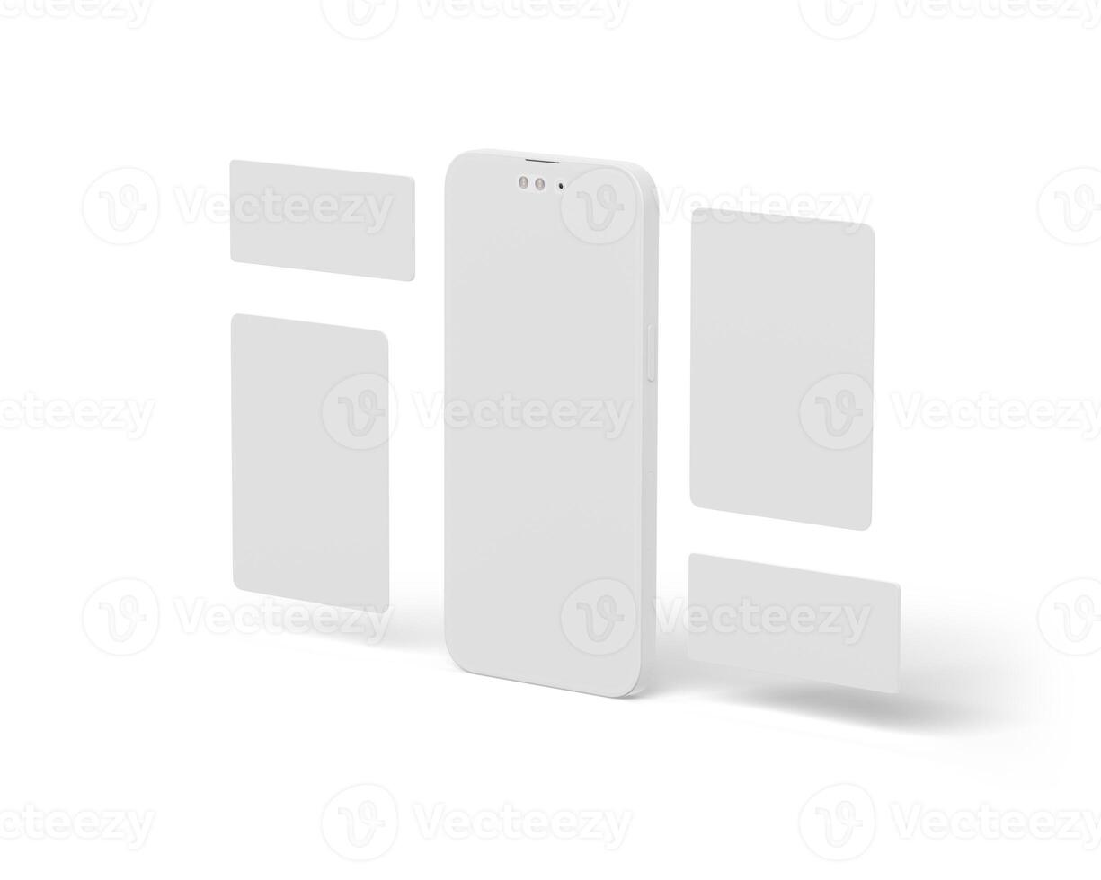 White smartphone mockup images photo