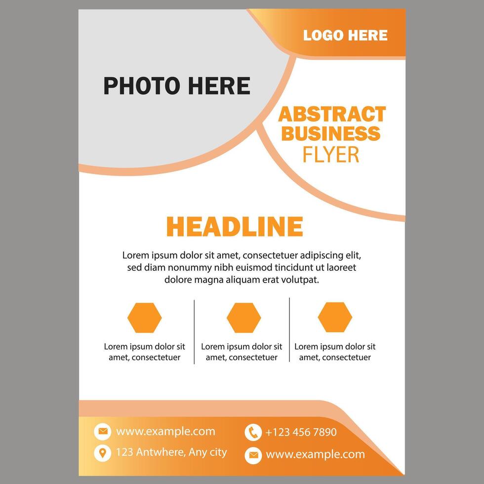 Orange Color Minimal Business Card Design vector