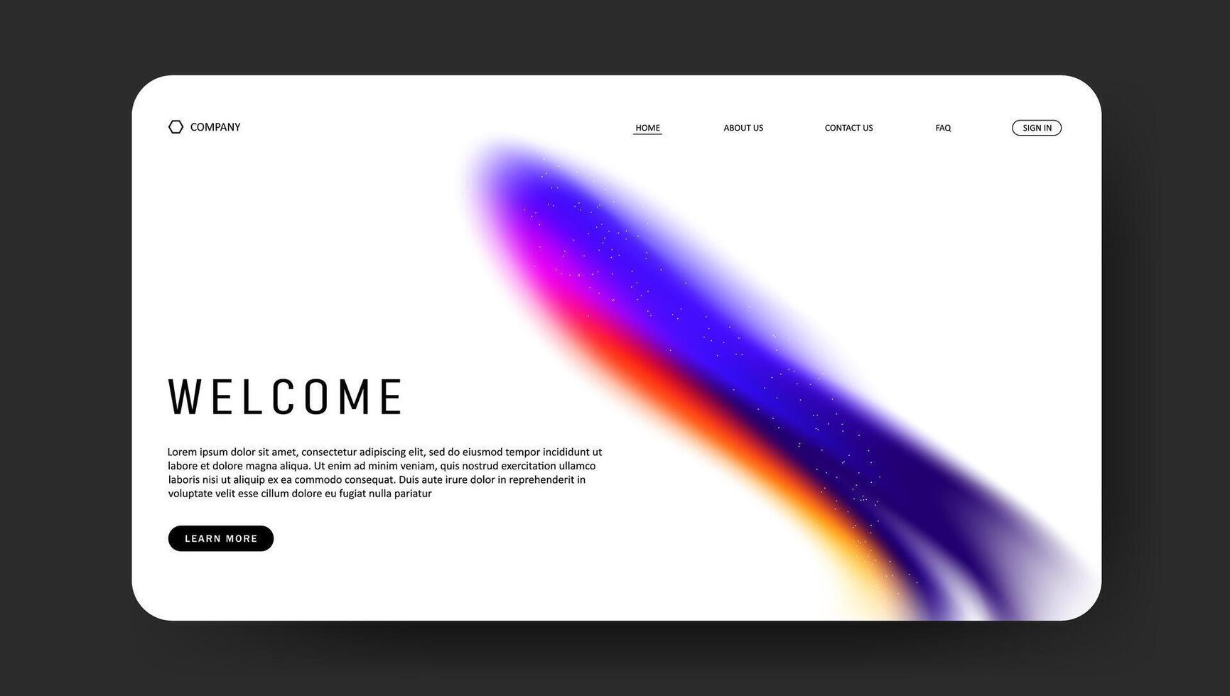 retro futuristic gradient mesh design of landing page. retro gradient mesh website design vector