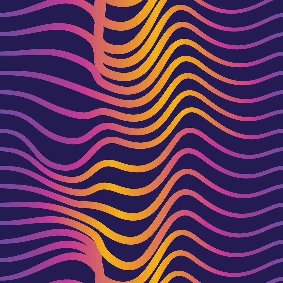Seamless abstract pattern with wavy lined shapes vector