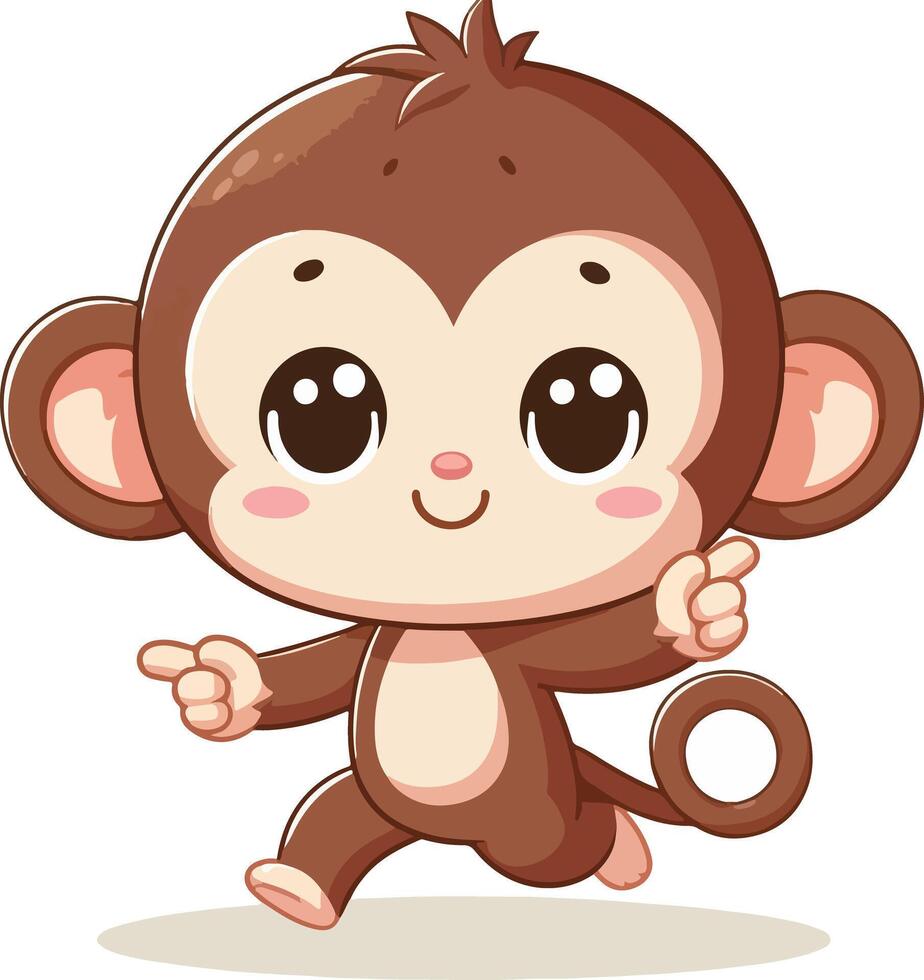 Cute monkey cartoon vector