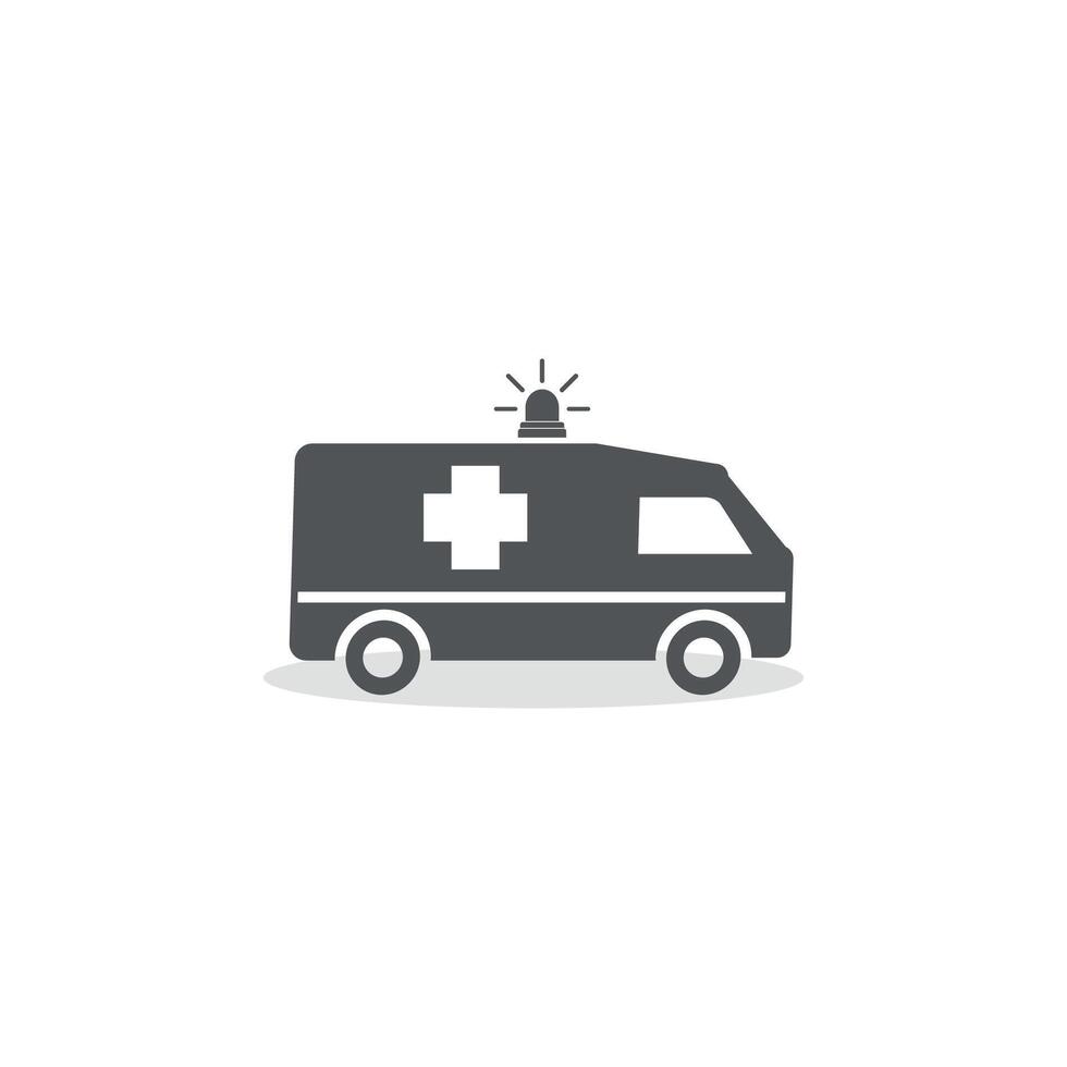 flat design minimalist ambulance car. vector