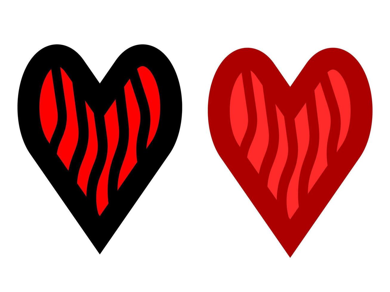 illustation of two broken loves. vector