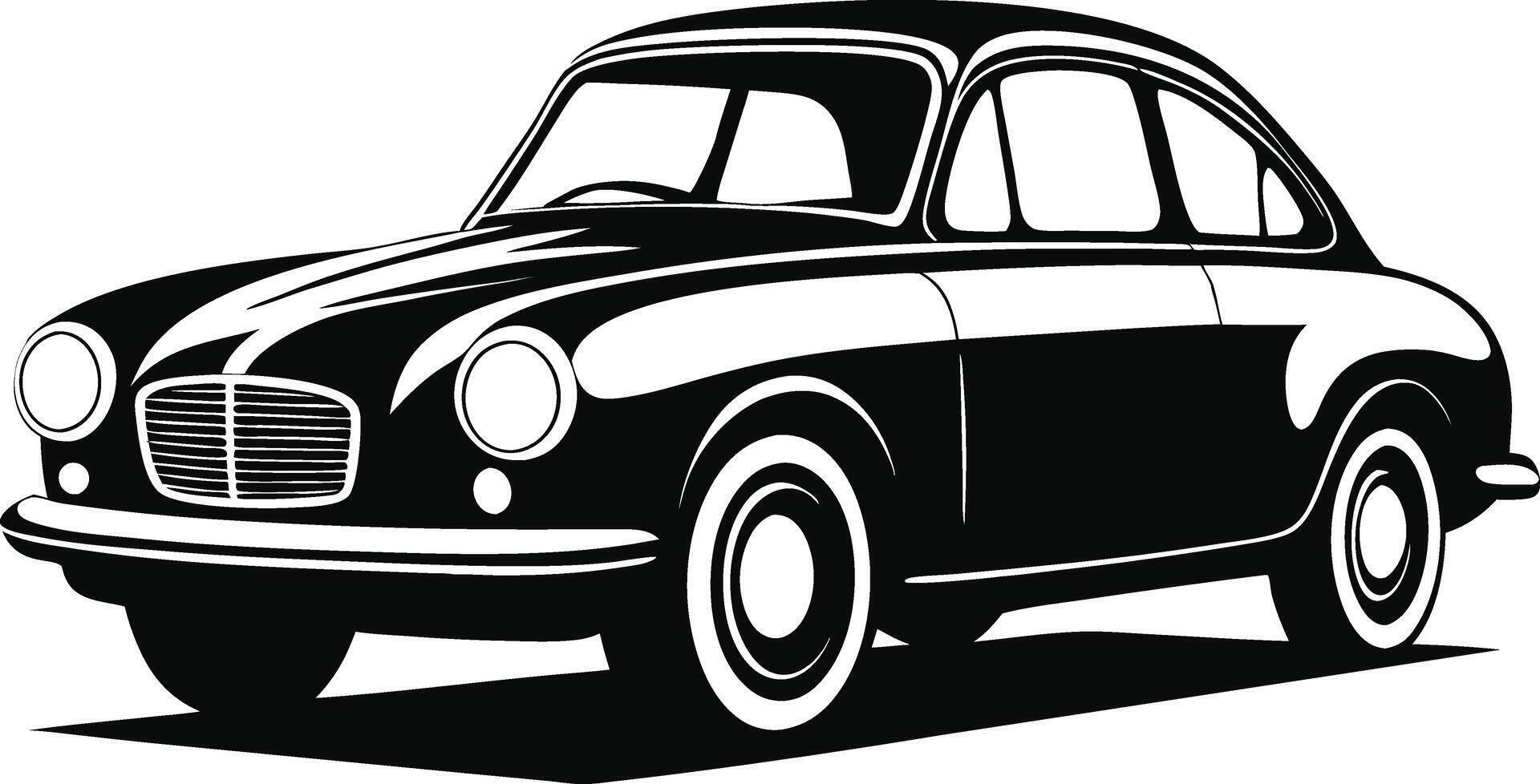 Retro style black classic car vector