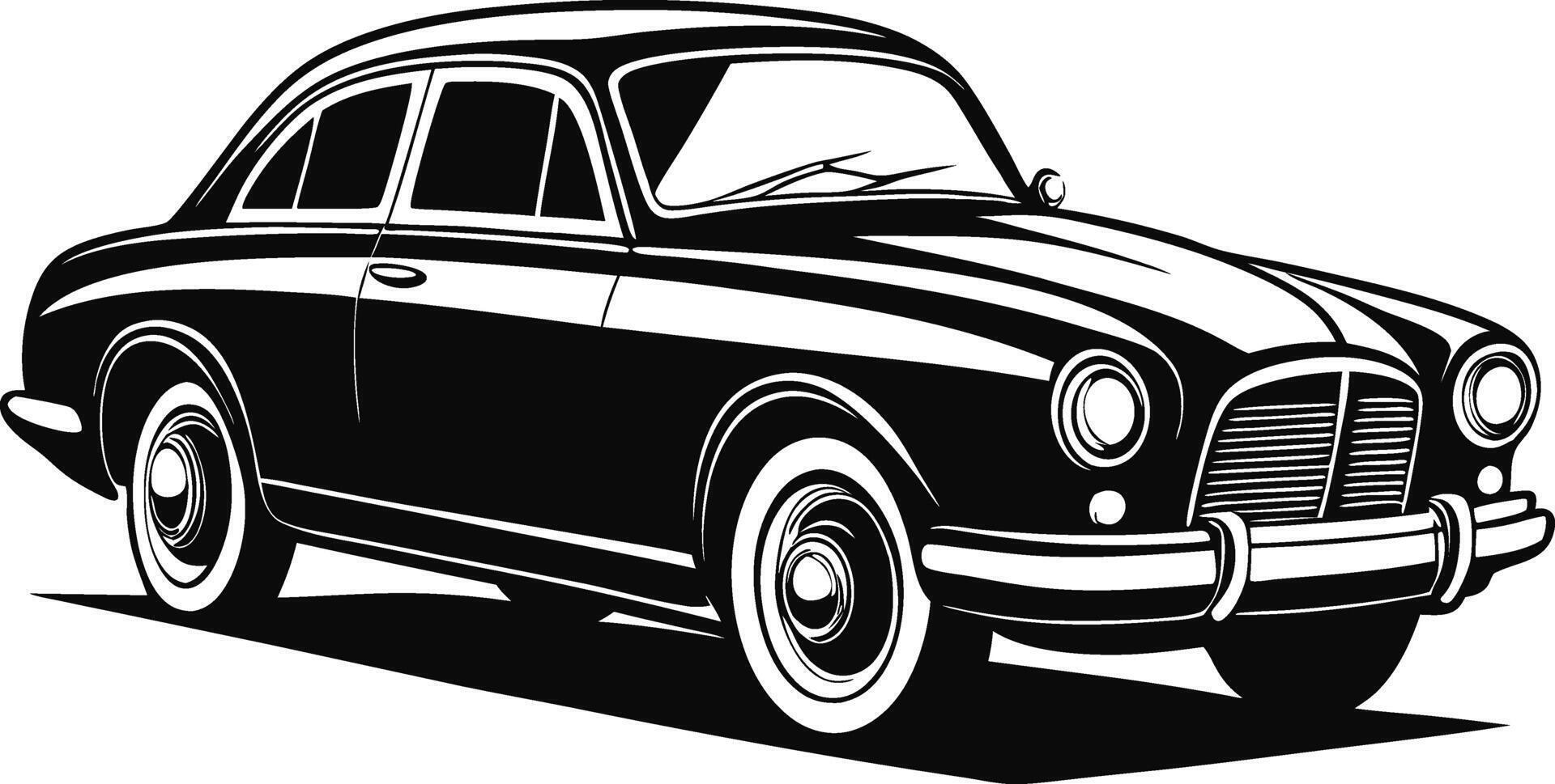Classic Car Side View Royalty vector