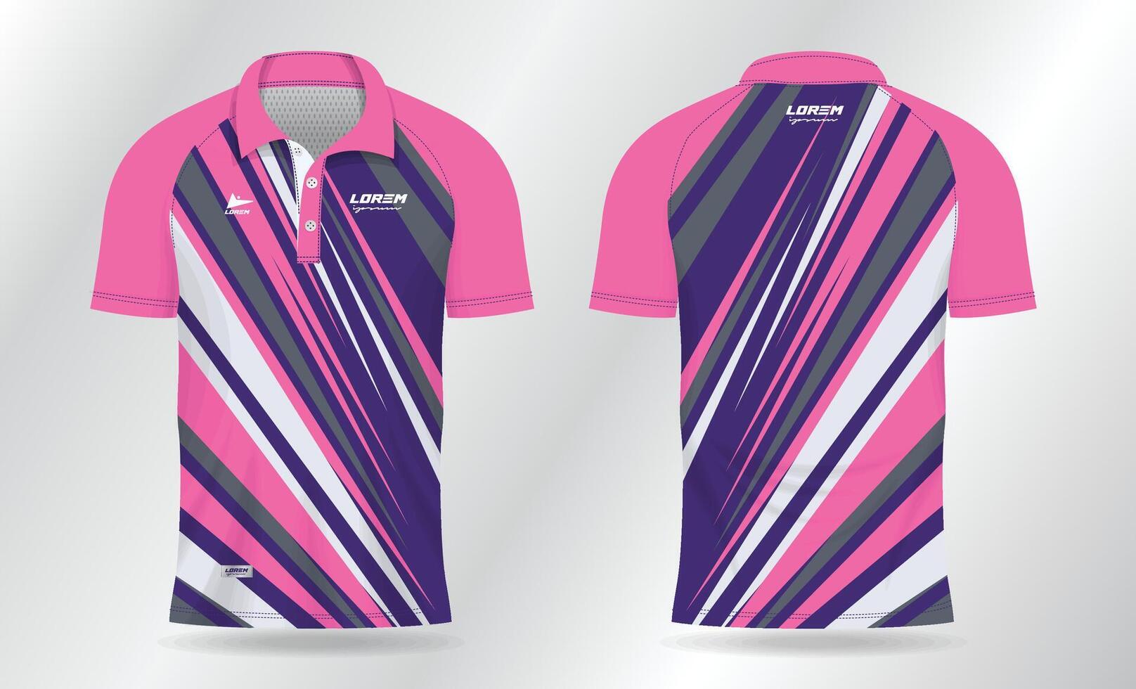 abstract blue and pink background pattern for polo jersey shirt mockup template design. vector