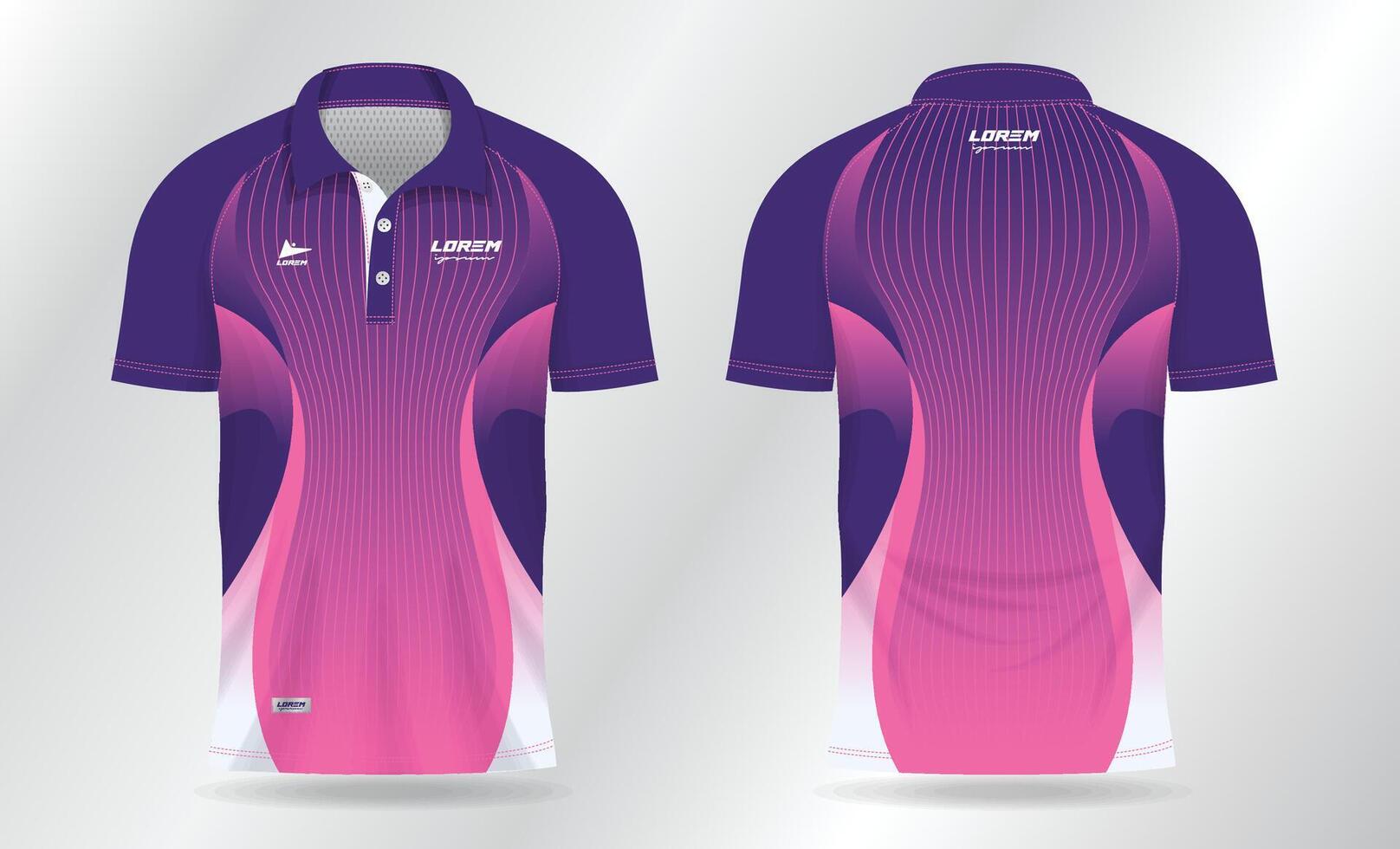 gradient blue and pink background pattern for polo jersey shirt mockup template design. vector