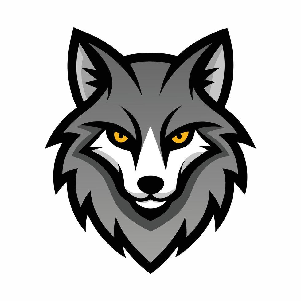 The head of a wolf with yellow eyes vector