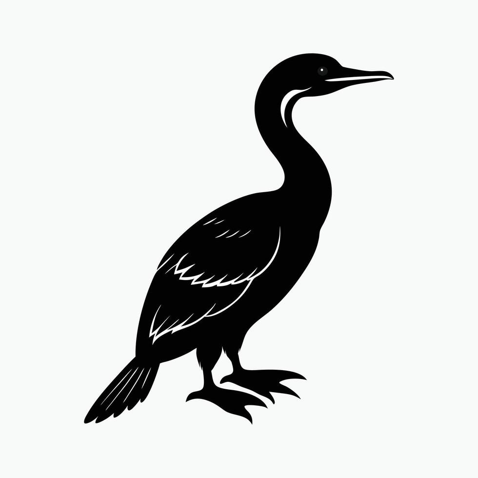 A black and white silhouette of a bird vector
