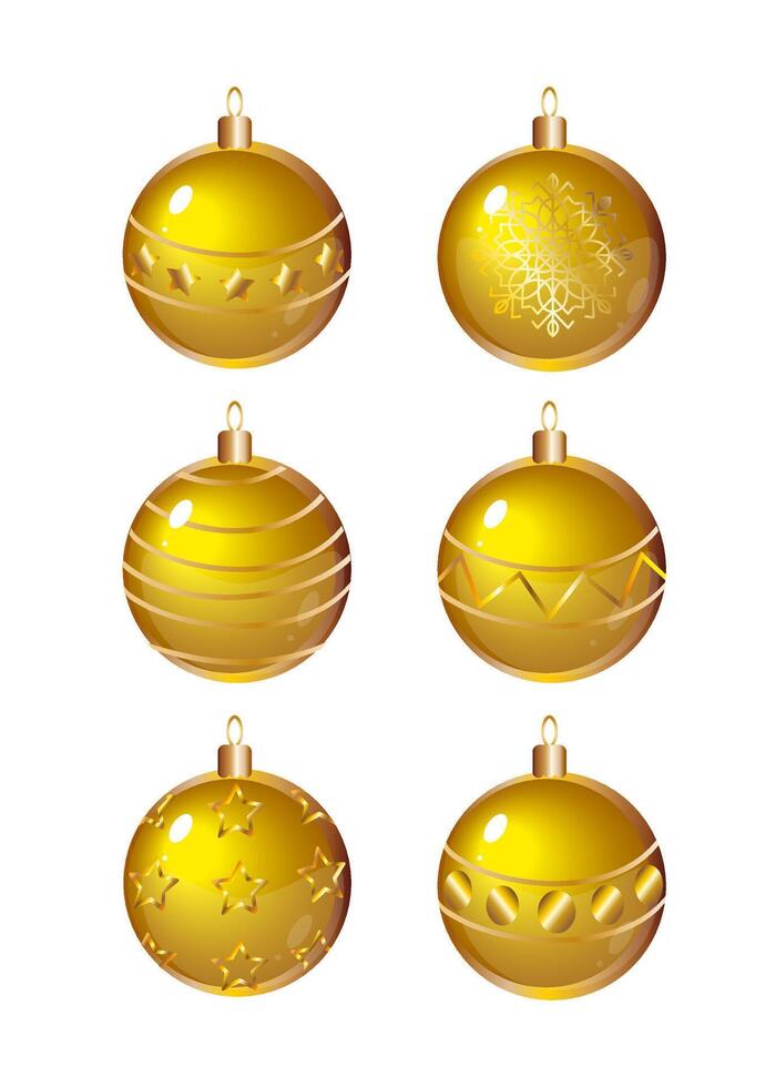 Christmas gold balls with gold. Great decorative element vector