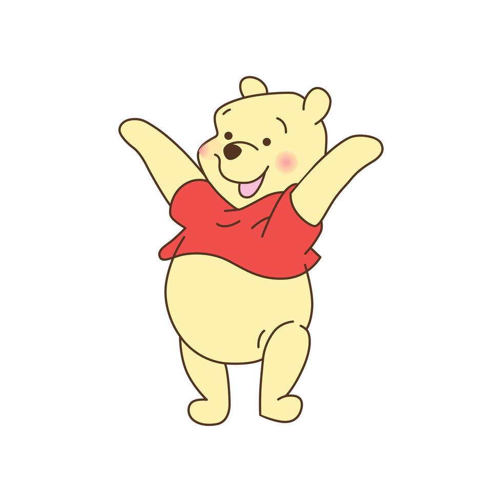 Happy Pooh Bear vector