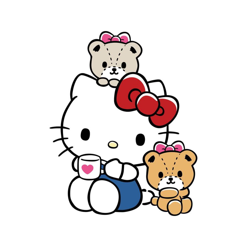 Hello Kitty W friends vector
