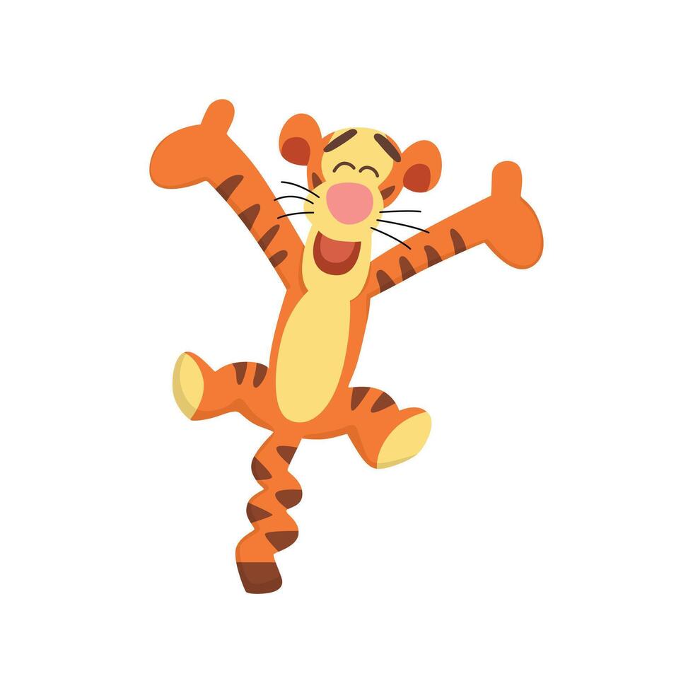 Cute Jumping Tigger vector
