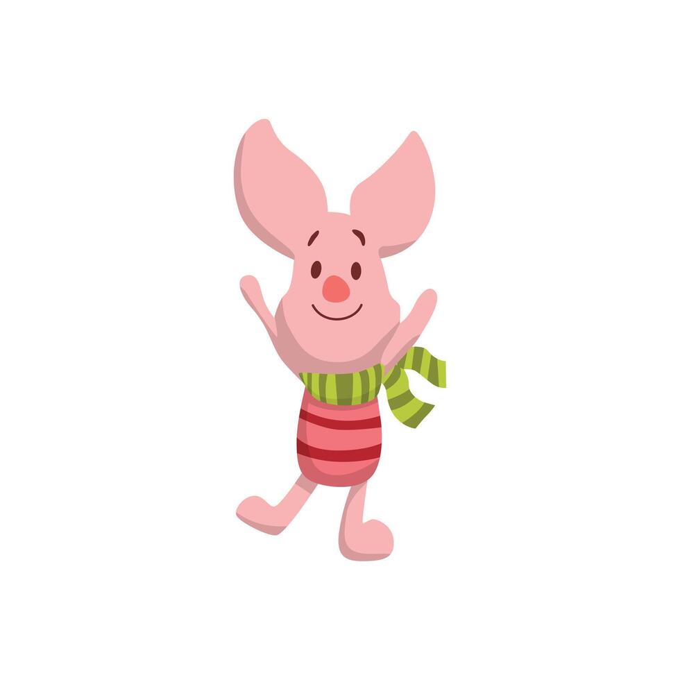 Cute Rabbit Piglet vector
