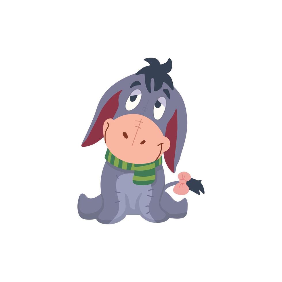 Cute eeyore donkey vector