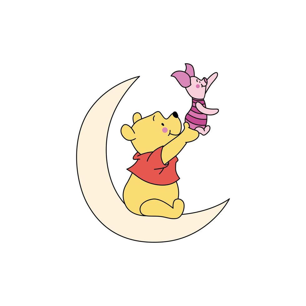 Pooh with Piglet vector