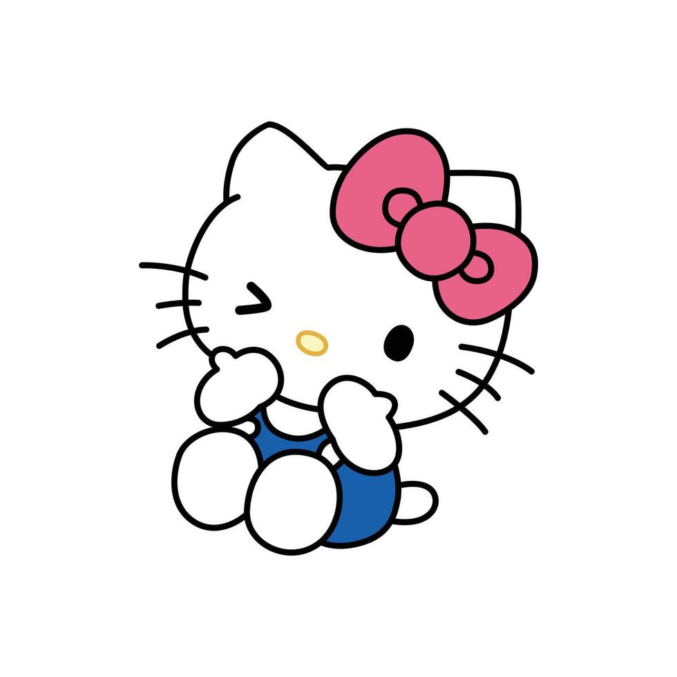 hello Kitty blue clothes vector