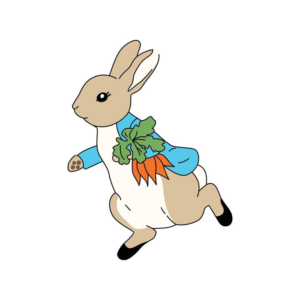 Petter Rabbit with carrot vector