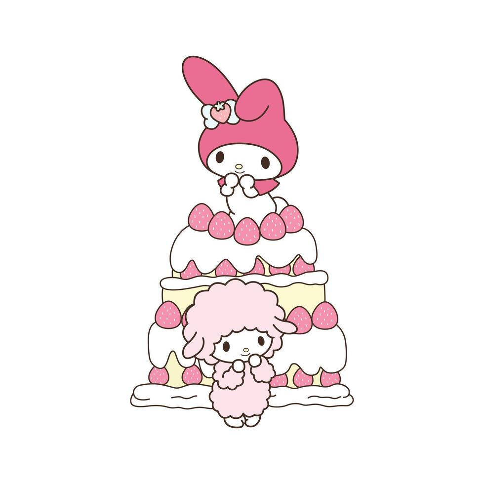 Melody Cake With Friend vector