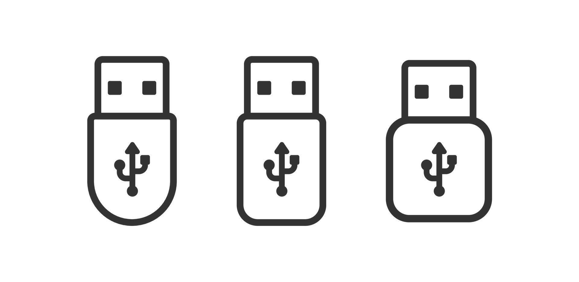 Usb flash icon. Usb drive sign. Computer portable storage. vector