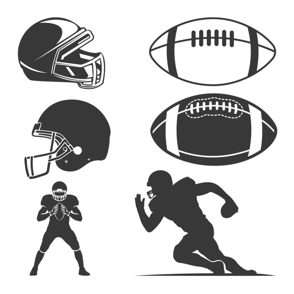 Editable American Football Elements Design vector