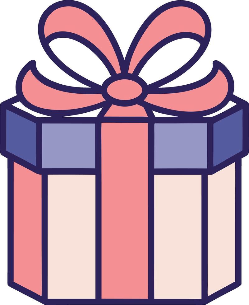 gift box with a large ribbon and bow vector