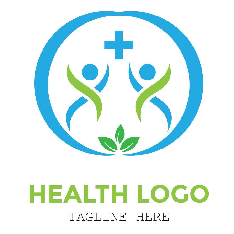 Professional creative modern healthy people medical logo design vector