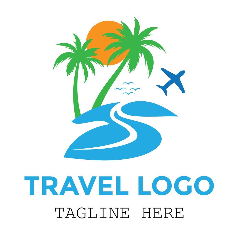 Travel destination professional modern logo design vector