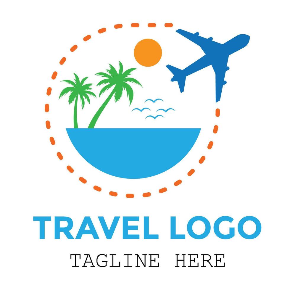 Aircraft tours and traveling professional logo minimal design vector