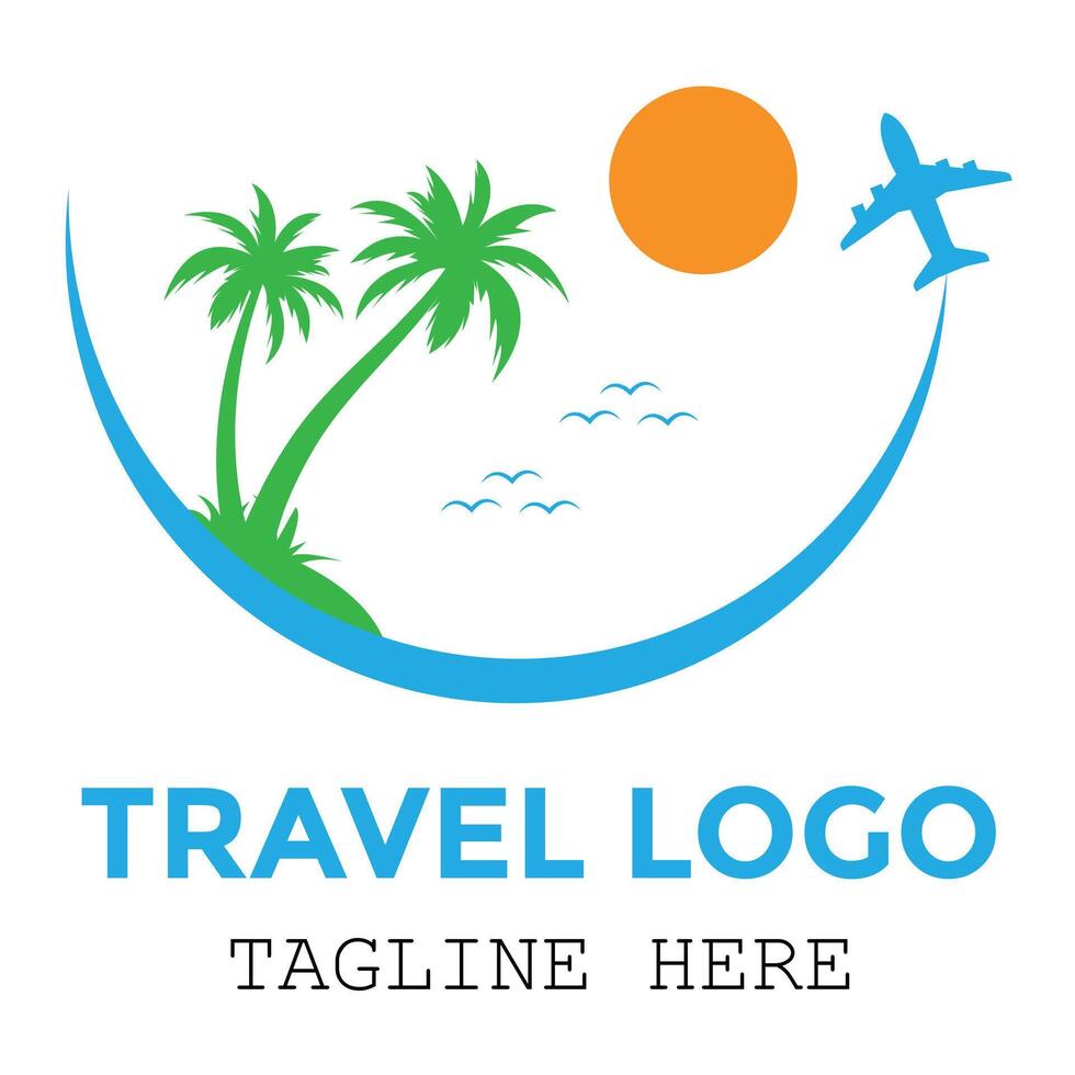 Modern travel and tours professional logo with white background design vector