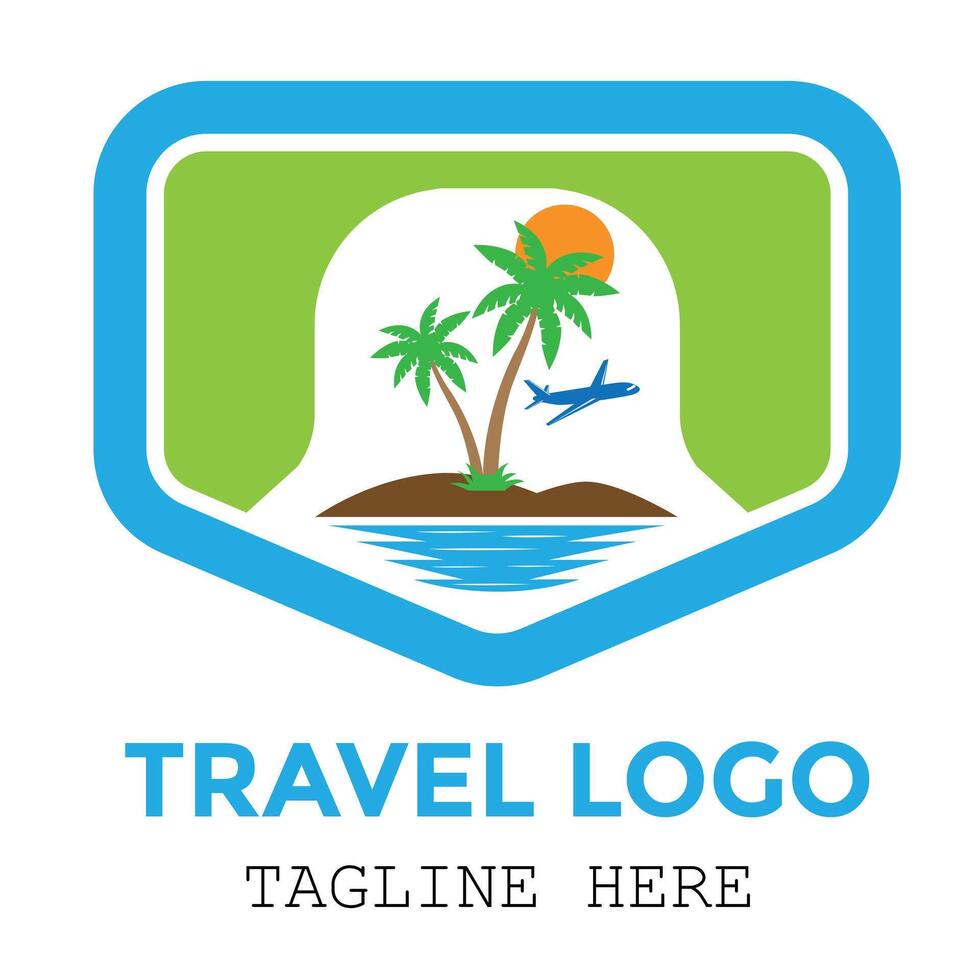 Modern travel agency logo and fully editable colorful design vector