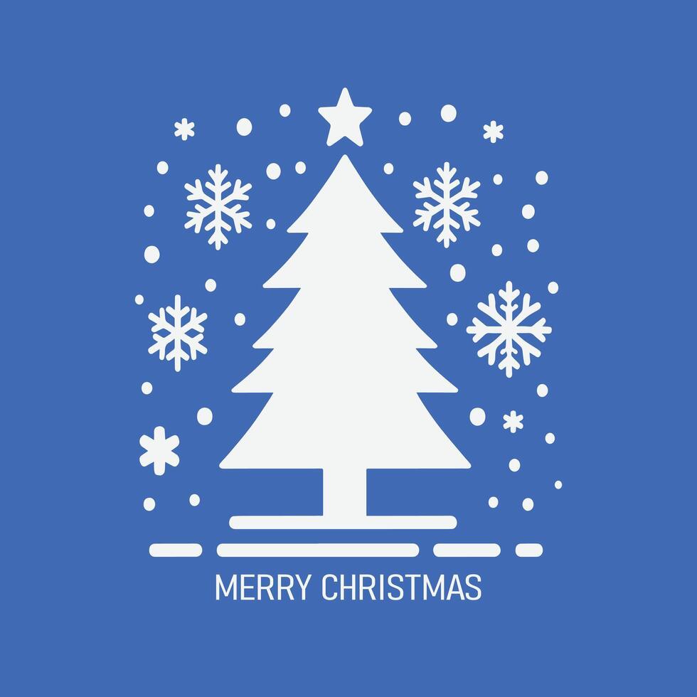 Christmas tree greeting card design vector