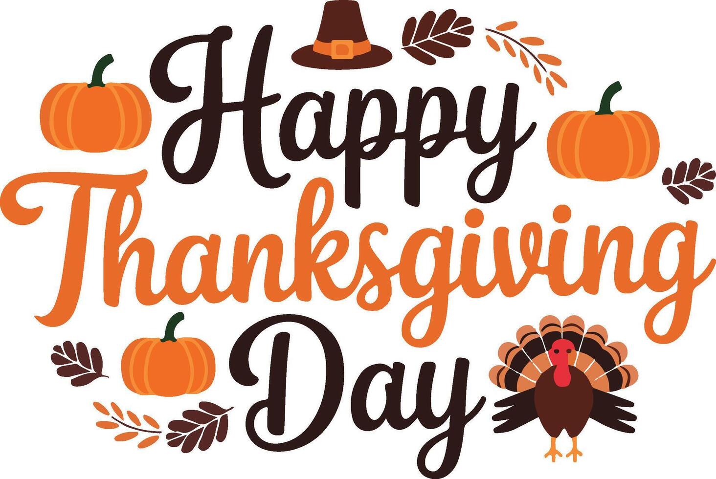 happy thanksgiving day illustration vector