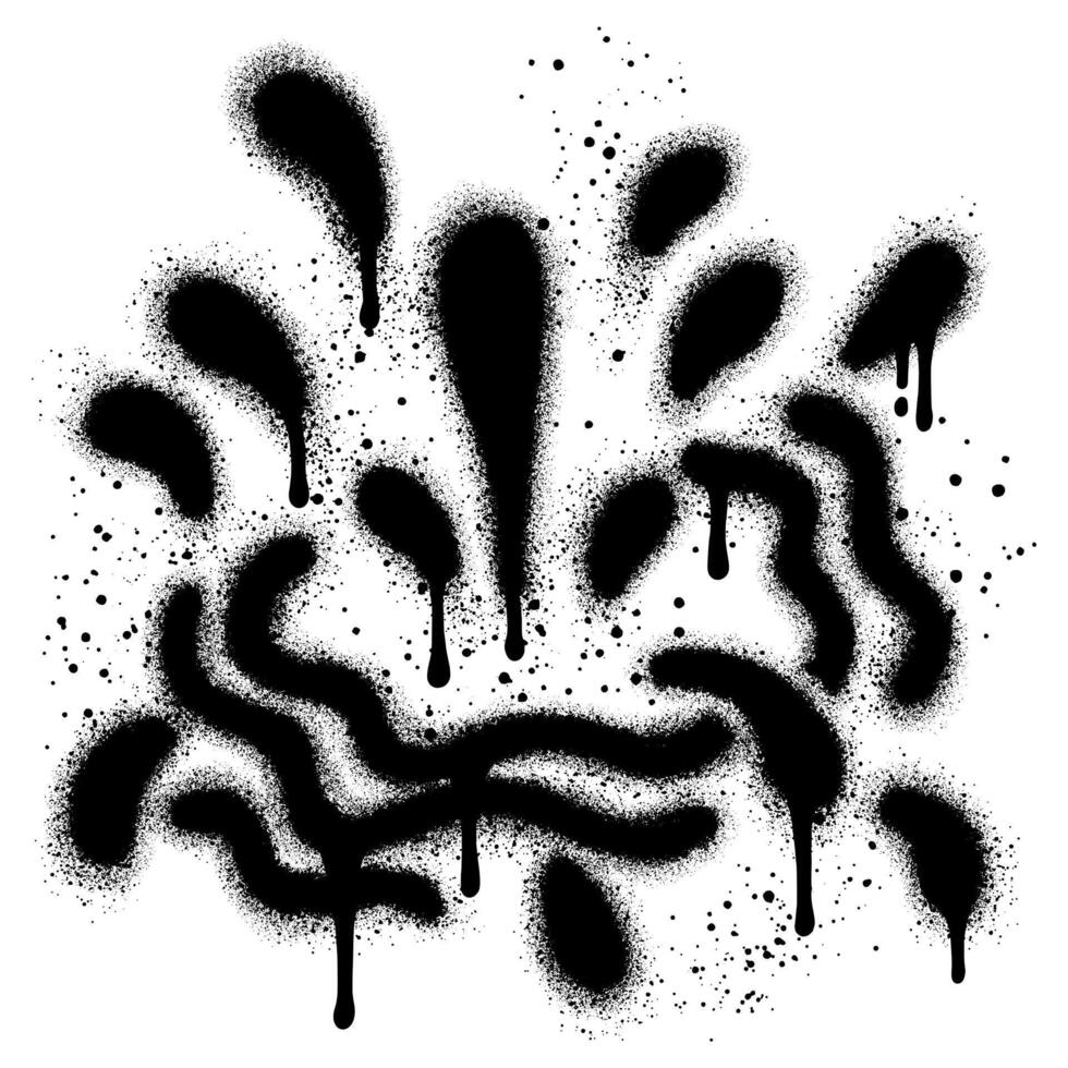 Water drop icon graffiti with black spray paint. vector