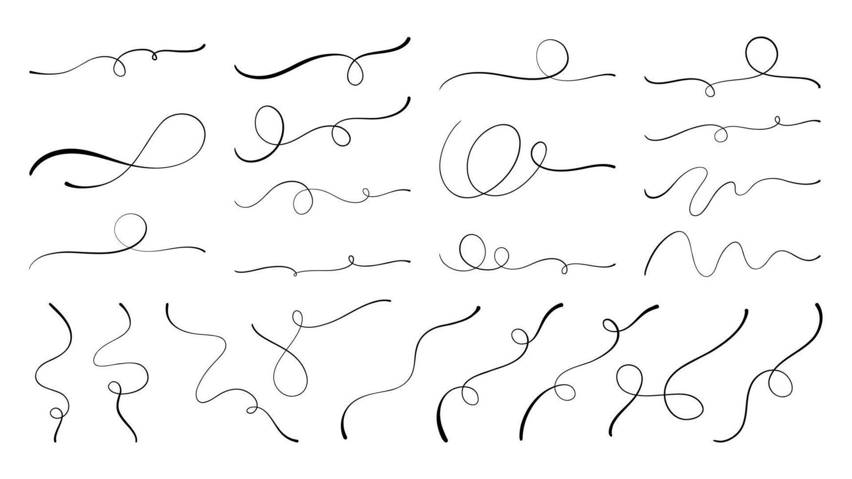 Hand Drawn Elegant Curved Lines vector