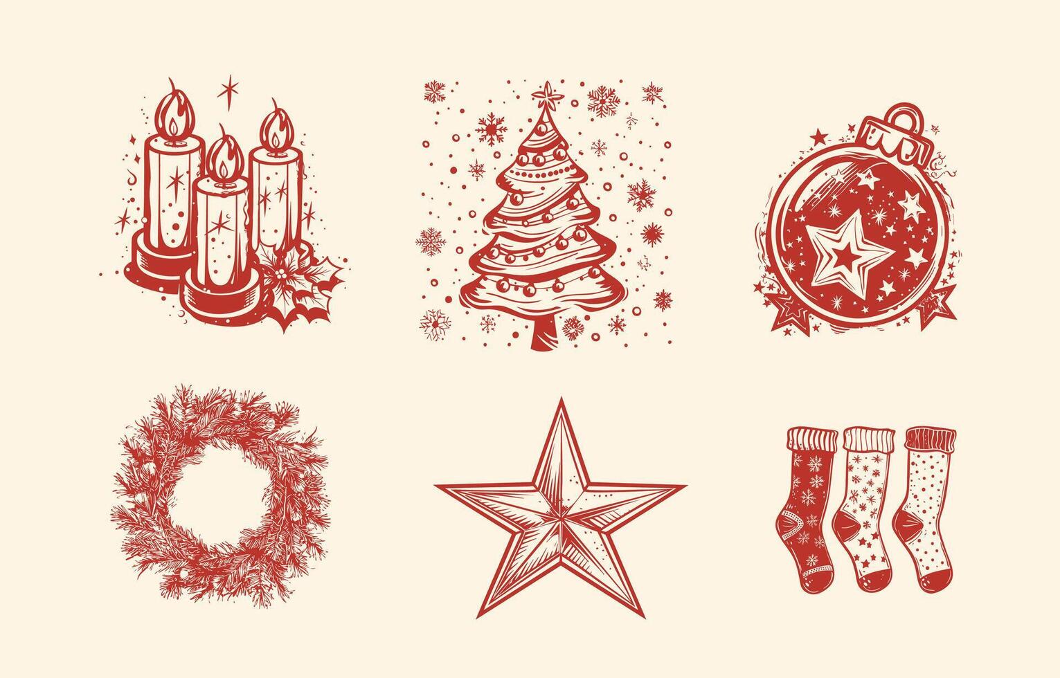 Christmas icons set illustration vector