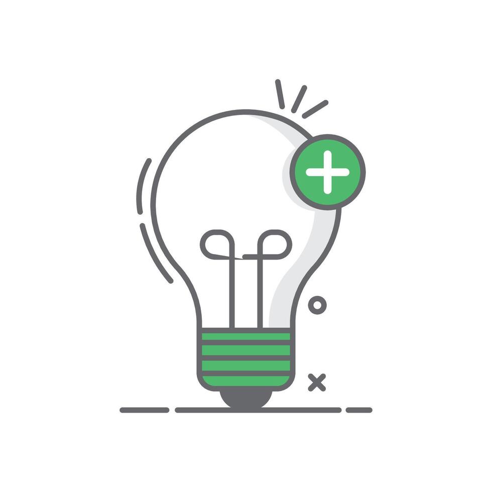 light bulb idea, linear icon isolated white background vector