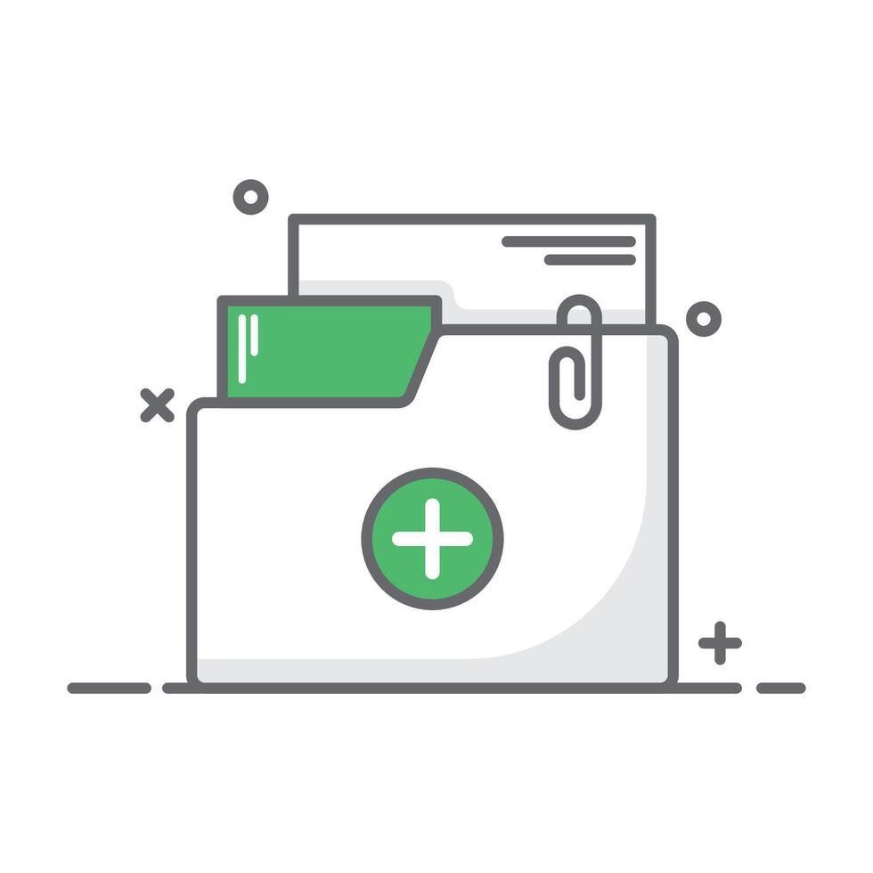 file folder management Folder. Office document folder Archives files linear icon isolated white background. vector