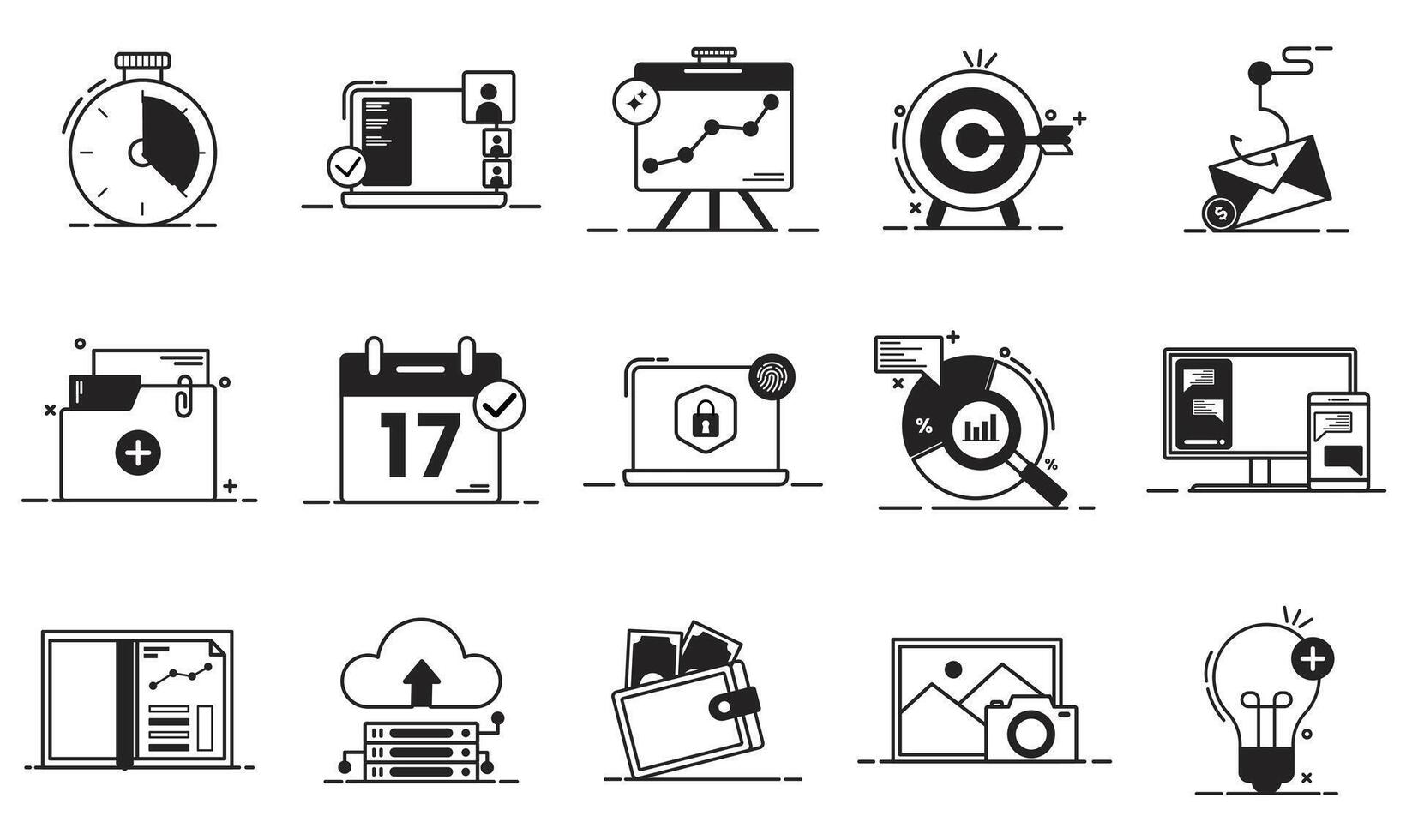 Set of icon company or start up structure organization, linear icon isolated white background. vector